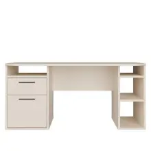 Schreibtisch >TEZAUR< in sandfarbig - 160x75,7x72cm...