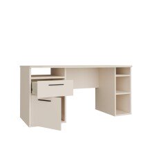 Schreibtisch >TEZAUR< in sandfarbig - 160x75,7x72cm (BxHxT)