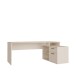 Schreibtisch >TEZAUR< in sandfarbig - 200x75,7x121,8cm (BxHxT)