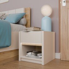 Nachtkommode >SQUERE< in Mauvelle Eiche Dekor /...