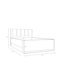 Bett >SQUERE< in Mauvella Eiche Dekor / Sand - 125,8x90x205,2cm (BxHxT)