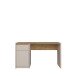 Schreibtisch >SQUERE< in Mauvella Eiche Dekor / Sand - 130x72x51,7cm (BxHxT)