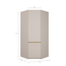Eckkleiderschrank >SQUERE< Mauvella Eiche Dekor / Sand - 88,5x197,4x88,5 (BxHxT)