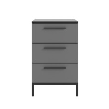 Nachtkommode >soul< in Basaltgrau - Metall schwarz matt - 45x72,4x40cm (BxHxT)