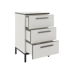 Nachtkommode >soul< in Pastellweiß - Metall...