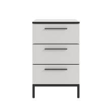 Nachtkommode >soul< in Pastellweiß - Metall schwarz matt - 45x72,4x40cm (BxHxT)