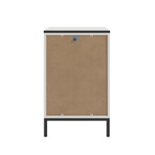 Nachtkommode >soul< in Pastellweiß - Metall schwarz matt - 45x72,4x40cm (BxHxT)