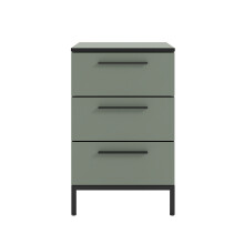 Nachtkommode >soul< in Schilfgrün - Metall schwarz matt - 45x72,4x40cm (BxHxT)