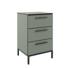 Nachtkommode >soul< in Schilfgrün - Metall schwarz matt - 45x72,4x40cm (BxHxT)