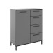 Kommode >soul< in Basaltgrau - Metall schwarz matt - 90x110,6x40cm (BxHxT)