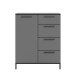 Kommode >soul< in Basaltgrau - Metall schwarz matt - 90x110,6x40cm (BxHxT)