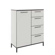 Kommode >soul< in Pastellweiß - Metall...