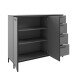 Sideboard >soul< in Basaltgrau - Metall schwarz matt - 135x110,6x40cm (BxHxT)