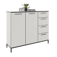 Sideboard >soul< in Pastellweiß - Metall...