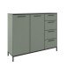 Sideboard >soul< in Schilfgrün - Metall schwarz matt - 135x110,6x40cm (BxHxT)