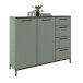 Sideboard >soul< in Schilfgrün - Metall schwarz matt - 135x110,6x40cm (BxHxT)