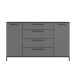 Sideboard >soul< in Basaltgrau - Metall schwarz matt - 180x110,6x40cm (BxHxT)