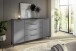 Sideboard >soul< in Basaltgrau - Metall schwarz matt - 180x110,6x40cm (BxHxT)