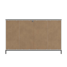 Sideboard >soul< in Pastellweiß - Metall schwarz matt - 180x110,6x40cm (BxHxT)