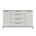 Sideboard >soul< in Pastellweiß - Metall schwarz matt - 180x110,6x40cm (BxHxT)
