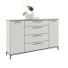 Sideboard >soul< in Pastellweiß - Metall schwarz matt - 180x110,6x40cm (BxHxT)