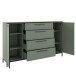 Sideboard >soul< in Schilfgrün - Metall schwarz matt - 180x110,6x40cm (BxHxT)