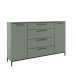 Sideboard >soul< in Schilfgrün - Metall schwarz matt - 180x110,6x40cm (BxHxT)
