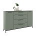 Sideboard >soul< in Schilfgrün - Metall schwarz matt - 180x110,6x40cm (BxHxT)