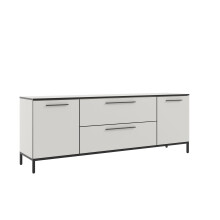 Lowboard >soul< in Pastellweiß - Metall...