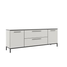 Lowboard >soul< in Pastellweiß - Metall...