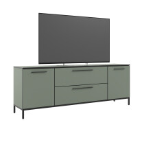 Lowboard >soul< in Schilfgrün - Metall schwarz matt - 180x66,1x40cm (BxHxT)