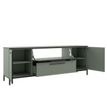 Lowboard >soul< in Schilfgrün - Metall schwarz matt - 180x66,1x40cm (BxHxT)