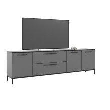 Lowboard >soul< in Basaltgrau - Metall schwarz matt...