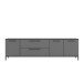 Lowboard >soul< in Basaltgrau - Metall schwarz matt - 225x66,1x40cm (BxHxT)