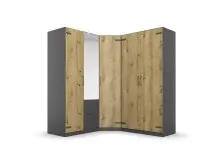 Eckkleiderschrank >Butte< in Eiche Artisan Dekor /...
