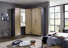 Eckkleiderschrank >Butte< in Eiche Artisan Dekor /...