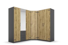 Eckkleiderschrank >Butte< in Eiche Artisan Dekor /...