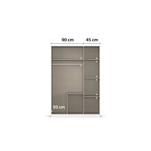 Eckkleiderschrank >Butte< in Eiche Artisan Dekor / grau - 221x197x176 (BxHxT)
