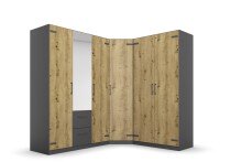 Eckkleiderschrank >Butte< in Eiche Artisan Dekor /...