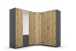 Eckkleiderschrank >Butte< in Eiche Artisan Dekor / grau - 221x197x176 (BxHxT)