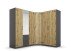 Eckkleiderschrank >Butte< in Eiche Artisan Dekor / grau - 221x197x176 (BxHxT)