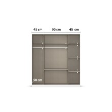 Eckkleiderschrank >Butte< in Eiche Artisan Dekor / grau - 266x197x176 (BxHxT)
