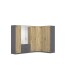 Eckkleiderschrank >Butte< in Eiche Artisan Dekor / grau - 266x197x176 (BxHxT)