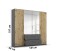 Eckkleiderschrank >Butte< in Eiche Artisan Dekor / grau - 266x197x176 (BxHxT)