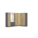 Eckkleiderschrank >Butte< in Eiche Artisan Dekor / grau - 266x197x176 (BxHxT)