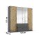 Eckkleiderschrank >Butte< in Eiche Artisan Dekor / grau - 266x197x176 (BxHxT)