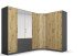 Eckkleiderschrank >Butte< in Eiche Artisan Dekor / grau - 266x197x176 (BxHxT)