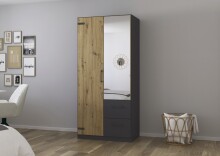 Drehtürenschrank >Butte< in Eiche Artisan...