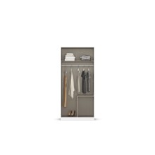 Drehtürenschrank >Butte< in Eiche Artisan Dekor / grau - 91x197x54 (BxHxT)