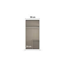 Drehtürenschrank >Butte< in Eiche Artisan Dekor / grau - 91x197x54 (BxHxT)